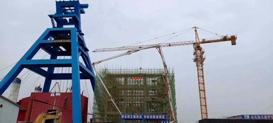 陽城技改項目副提升機(jī)房工程封頂大吉